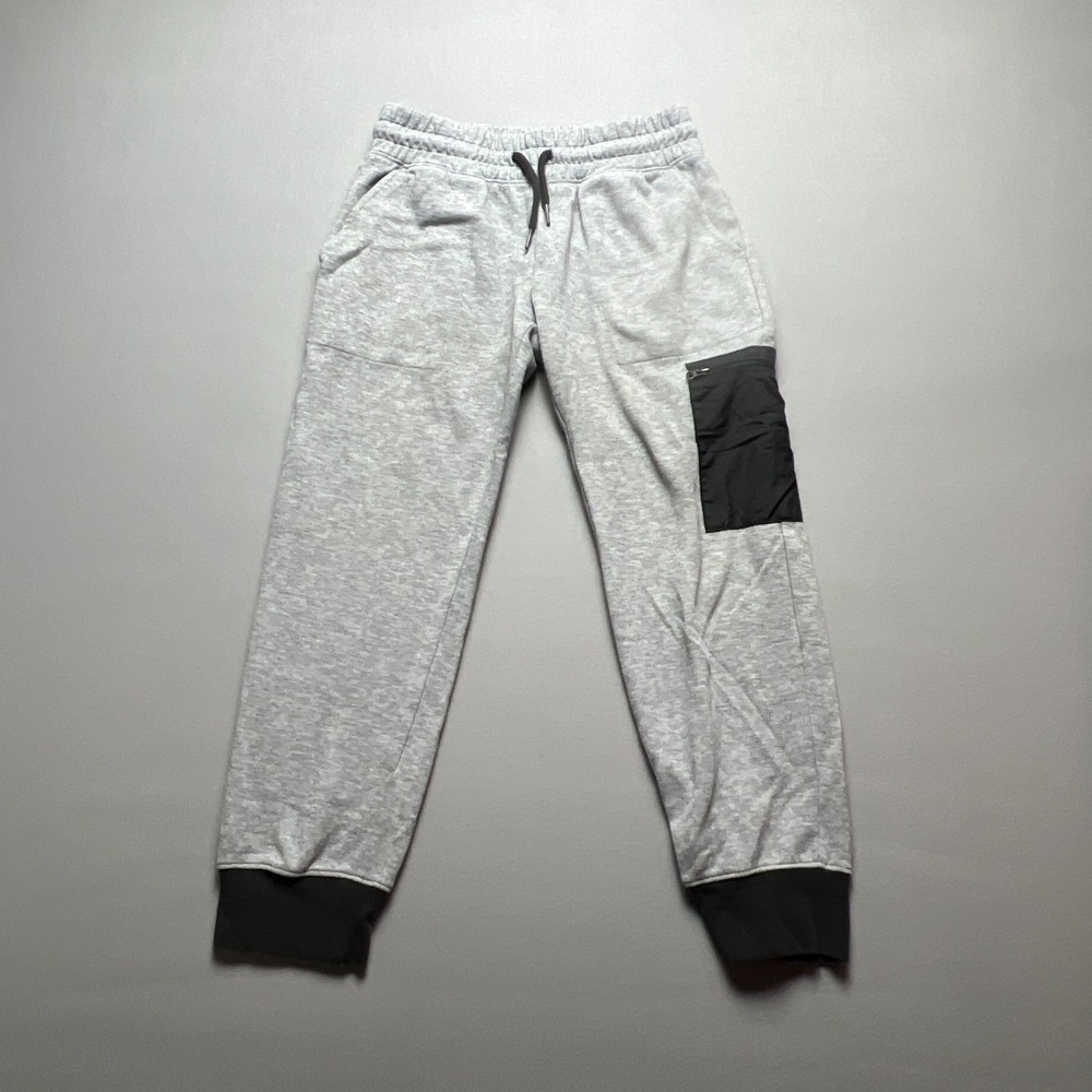Athletic Works Joggers Pants Kids Large Heather Gray Mid Rise Drawstring Waist